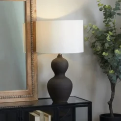 Black Ceramic Hourglass Simple Large Table Lamp-Kirkland's Home Hot