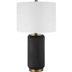 Black Ceramic Ribbed Table Lamp-Kirkland's Home Sale