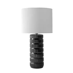 Black Ceramic Stacked Lines Table Lamp-Kirkland's Home Sale