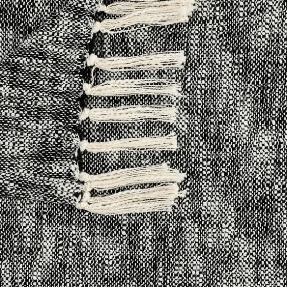 Black Chambray Fringe Throw-Kirkland's Home Outlet
