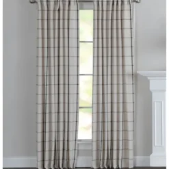 Black Checkered Single Curtain Panel, 84 In.-Kirkland's Home Best