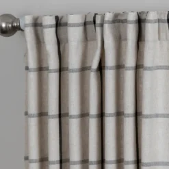 Black Checkered Single Curtain Panel, 84 In.-Kirkland's Home Best