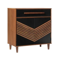 Black Chevron Wood Single Drawer Cabinet-Kirkland's Home Outlet