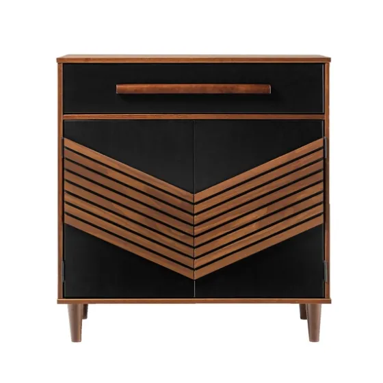 Black Chevron Wood Single Drawer Cabinet-Kirkland's Home Outlet