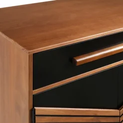 Black Chevron Wood Single Drawer Cabinet-Kirkland's Home Outlet