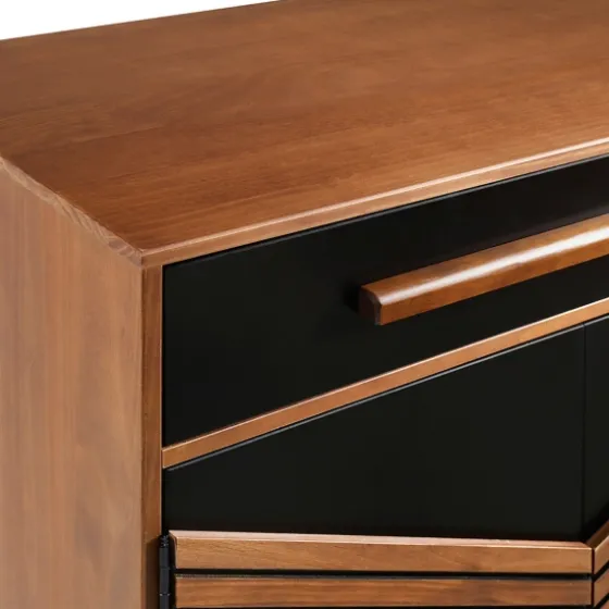 Black Chevron Wood Single Drawer Cabinet-Kirkland's Home Outlet