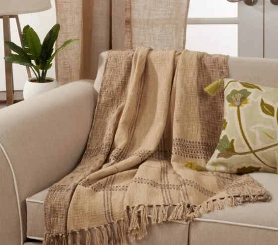 Black Cotton Plaid Oaker Throw Blanket-Kirkland's Home Best