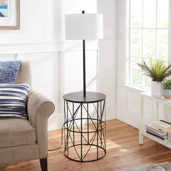 Black Cross Caged Table Base Floor Lamp-Kirkland's Home Best