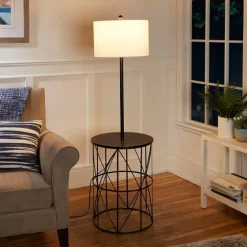 Black Cross Caged Table Base Floor Lamp-Kirkland's Home Best