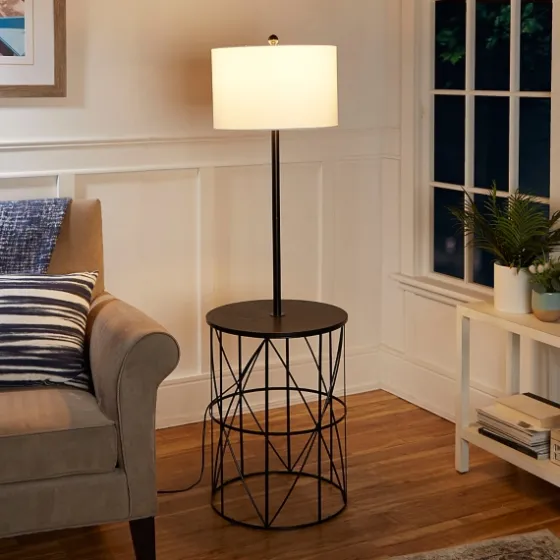Black Cross Caged Table Base Floor Lamp-Kirkland's Home Best