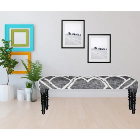 Black Diamond Tufted Modern Bench-Kirkland's Home Store