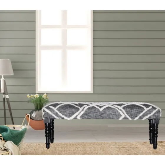Black Diamond Tufted Modern Bench-Kirkland's Home Store