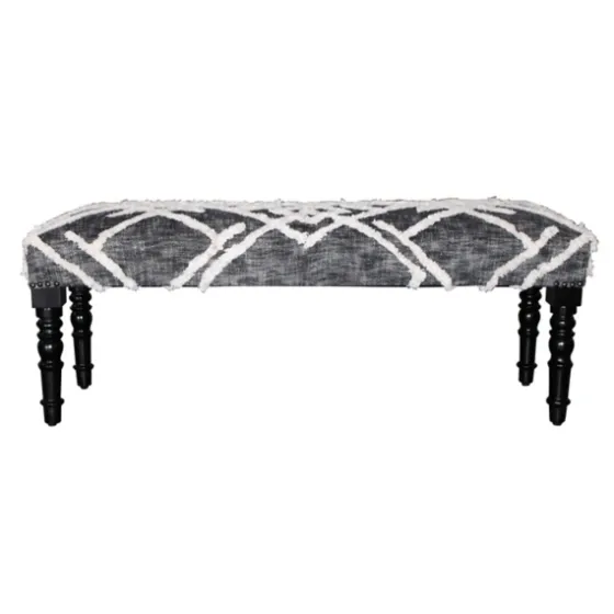 Black Diamond Tufted Modern Bench-Kirkland's Home Store