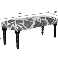 Black Diamond Tufted Modern Bench-Kirkland's Home Store