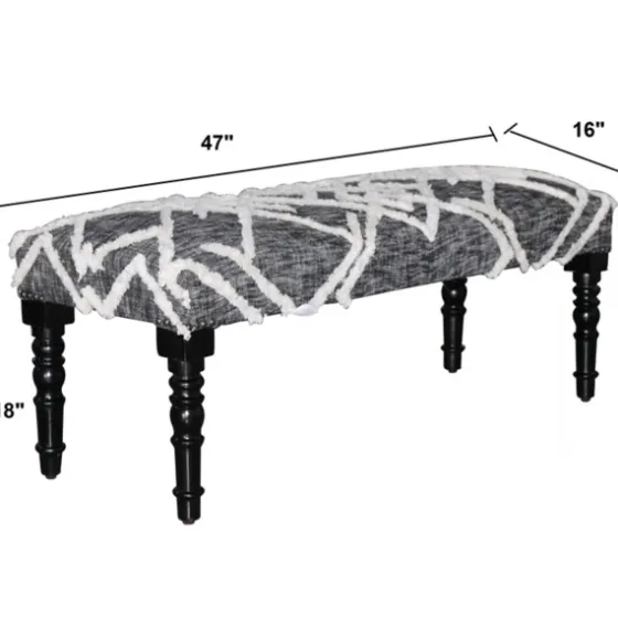 Black Diamond Tufted Modern Bench-Kirkland's Home Store