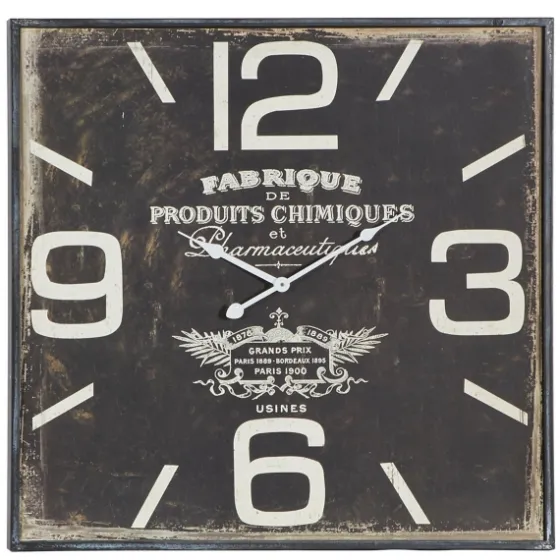 Black Distressed Wood Face Square Clock-Kirkland's Home Outlet
