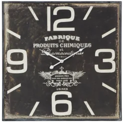 Black Distressed Wood Face Square Clock-Kirkland's Home Outlet