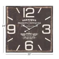Black Distressed Wood Face Square Clock-Kirkland's Home Outlet