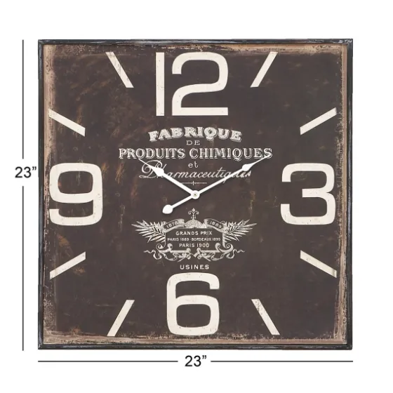Black Distressed Wood Face Square Clock-Kirkland's Home Outlet