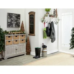 Black Distressed Wood Face Square Clock-Kirkland's Home Outlet