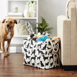 Black Dog Show Print Rectangle Pet Basket-Kirkland's Home Sale