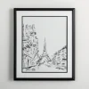 Black Eiffel Tower Sketch Framed Art Print-Kirkland's Home Clearance