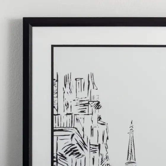 Black Eiffel Tower Sketch Framed Art Print-Kirkland's Home Clearance