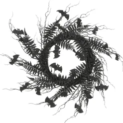 Black Fern Swirl Bats Halloween Wreath-Kirkland's Home Hot