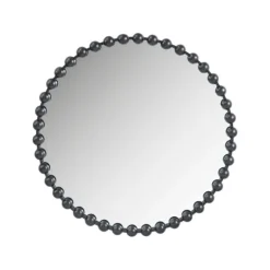 Black Foiled Beaded Wall Mirror, 36 In.-Kirkland's Home Store