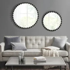 Black Foiled Beaded Wall Mirror, 36 In.-Kirkland's Home Store