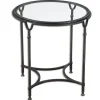 Black Forged Steel Glass Top Accent Table-Kirkland's Home Sale