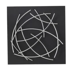 Black Frame Silver Abstract Lines Wall Plaque-Kirkland's Home Store
