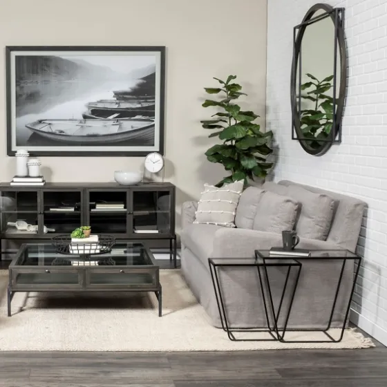 Black Geometric Nesting Accent Tables, Set Of 2-Kirkland's Home Sale