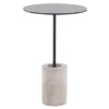 Black Glass And Concrete Round Accent Table-Kirkland's Home Store