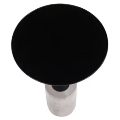 Black Glass And Concrete Round Accent Table-Kirkland's Home Store