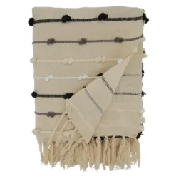 Black Gray Dot Striped Throw Blanket-Kirkland's Home Cheap