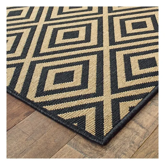 Black Haydn Outdoor Area Rug, 5X7-Kirkland's Home Online