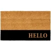 Black Hello Bold Stripe Coir Doormat, 30 In.-Kirkland's Home Hot