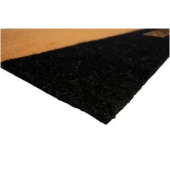 Black Hello Bold Stripe Coir Doormat, 24 In.-Kirkland's Home Discount