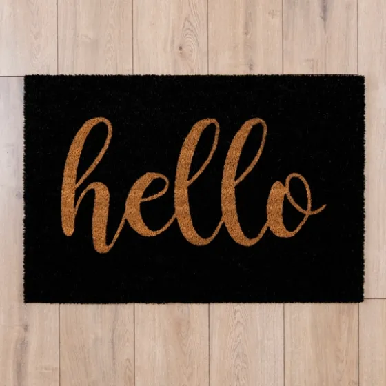 Black Hello Doormat-Kirkland's Home Cheap
