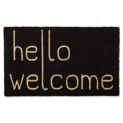 Black Hello Welcome Doormat-Kirkland's Home Discount