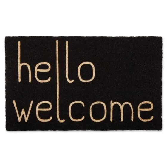 Black Hello Welcome Doormat-Kirkland's Home Discount