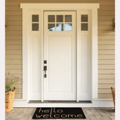 Black Hello Welcome Doormat-Kirkland's Home Discount