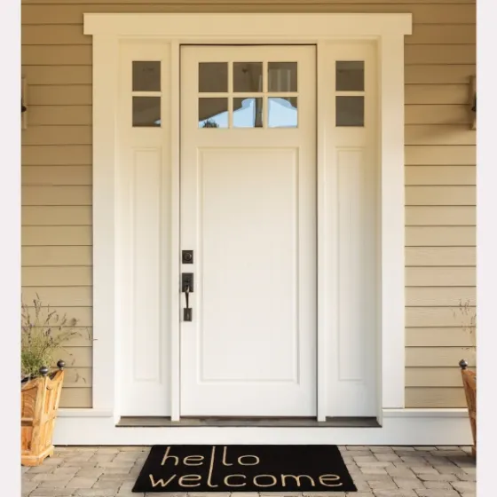 Black Hello Welcome Doormat-Kirkland's Home Discount