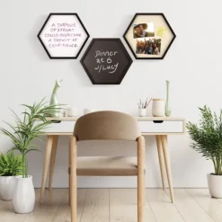 Black Hexagon Chalkboard 3-Pc. Wall Decoration Set-Kirkland's Home Online