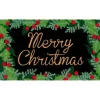 Black Holly Merry Christmas Doormat-Kirkland's Home Discount