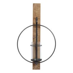 Black Hoop Glass Sleeve Wall Sconce, 28 In.-Kirkland's Home Hot