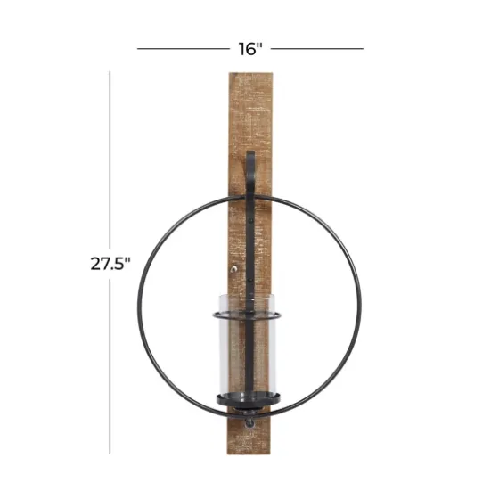 Black Hoop Glass Sleeve Wall Sconce, 28 In.-Kirkland's Home Hot