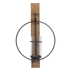 Black Hoop Glass Sleeve Wall Sconce, 24 In.-Kirkland's Home Cheap