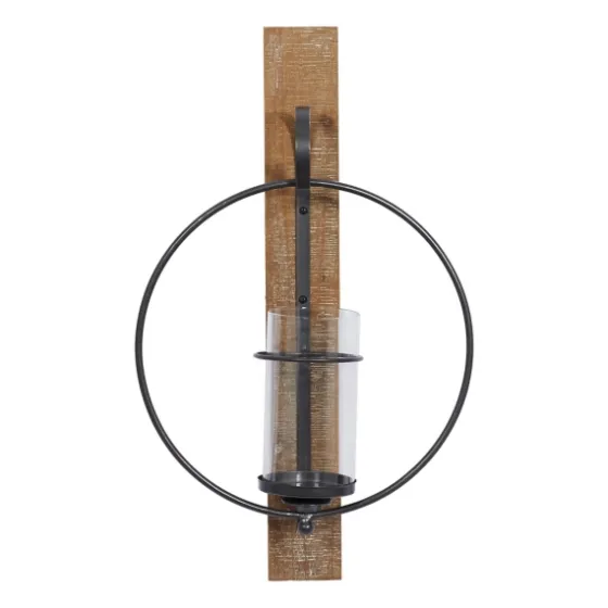 Black Hoop Glass Sleeve Wall Sconce, 24 In.-Kirkland's Home Cheap